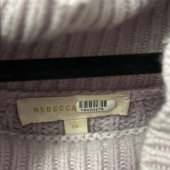 Rebecca Taylor Sweater Knit Wool Mock Neck Lavender Purple Size M - Picture 6 of 6